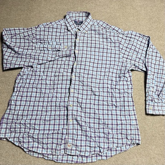 Vineyard Vines Other - Vineyard Vines Murray Shirt Mens XXL Purple Blue Gingham Check Button Down